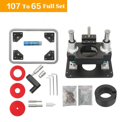 Rock Solid Heavy Duty Router Lift With Aluminum Table Insert Plate For Woodworking Shops 107 mm Plus 65 mm Rings full set components