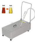 Heavy Duty Commercial Fryer Oil Filter Cart Rolling Mobile Restaurant Grease Purifier With 48 Liter Tank, silver cart for oil purification.
