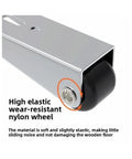 Built Like A Tank Heavy Duty Outdoor Gate Support Wheel Low Profile Roller detail showing high elastic nylon wheel for wooden shed doors.