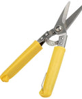 All In One Stainless Steel Sheet Metal Snips Pro Grade For Cutting Thin Metal Leather PVC Wire And More With Yellow Handles