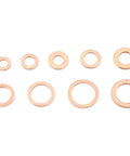Kick Ass 200 Pc Copper Flat Washer Gasket Kit Assorted M5 M6 M8 M10 M12 M14 Sizes High Conductivity Sealing Rings For Sump Plugs Fuel Hydraulic Fittings Leak Proof Stoppers Plus Transparent Storage Box Ready For Your Home Garage Repairs copper washers assorted sizes