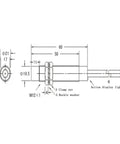 Proximity Sensor Switch For Heavy Duty 3 Wire M12 DC 6 To 36V NPN Or PNP Output Normal Open And Normal Close LJA12M 5 Compatible Durable Industrial Grade Sensor Built To Last For Machinery And Automation, technical drawing with M12 x 1 mount