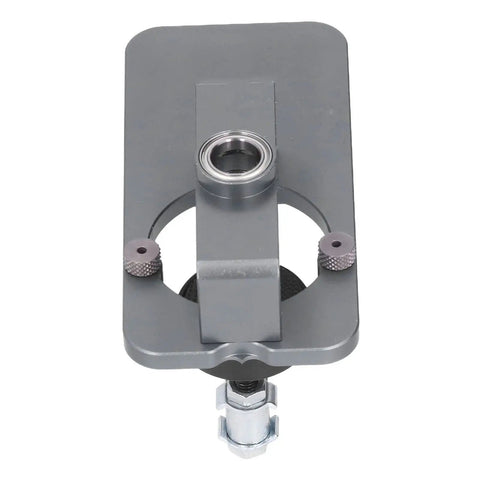 Top Notch Aluminum Alloy Hinge Hole Locator Jig For 35mm Cup Holes With Adjustable Drilling Positioner Tool close-up view.