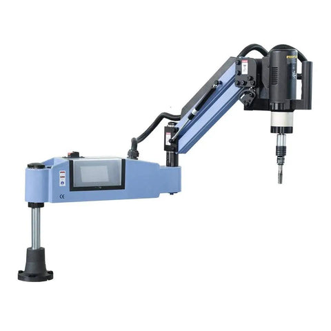 Heavy Duty M3 To M16 Universal Electric Tapping Machine With 1200mm Flexible Arm shown from the side, adjustable for precision work.