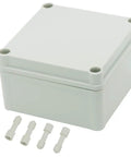 IP67 Waterproof Junction Box ABS Plastic Outdoor DIY Electrical Enclosure Weatherproof Dustproof Project Box 125mm Square 75mm Deep Rugged Housing For Electronics And Small Projects, with cable glands