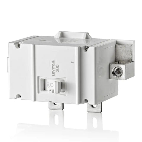 Side view of 200 Amp 2-Pole Main Circuit Breaker LM200-T Thermal Magnetic White - Heavy-Duty Home Electrical Panel Safety