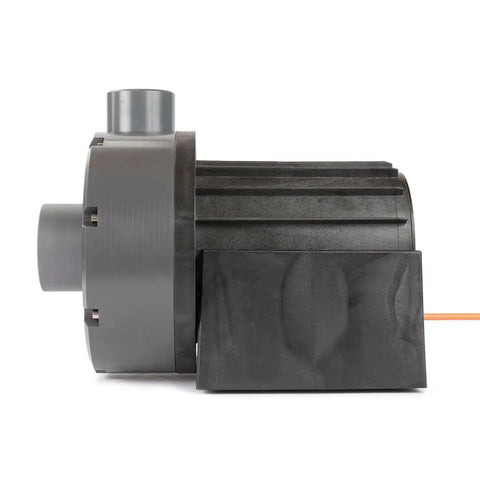 Workhorse 18000 Gph Dc Submersible Water Pump With Titanium Blades And Ip65 Splash Proof Controller side view showcasing pump design and interface.