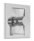 Close-up of Modern Single-Handle Tub and Shower Faucet in Chrome with durable brass valve, sleek contemporary design