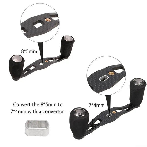 Switch Up Your Gear With This Super Lightweight Carbon Fiber Fishing Reel Handle Featuring A Rock Solid Left Or Right Side Eva Grip Knob That Slams Into Any Rod For Serious Angling Adventures. 20g carbon fiber reel handle, 8x5mm to 7x4mm, EVA knob