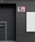 No Smoking Sign 10 x 14 Inch Aluminum No Vaping Sign 4 Pack mounted on dark wall outside a door