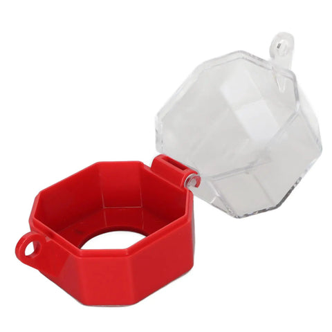 Lockout Box Type Transparent Emergency Stop Button Cover for Industrial Electrical Equipment, red and clear sections