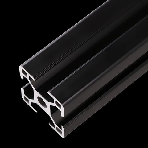 3030 Aluminum Extrusion Profile Black Anodized 2000mm Linear Rail European Standard For 3D Printer And CNC DIY, 4 Piece Set, 1.8mm Thick, beefy aluminum frame shown in black anodized profile