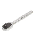 Three Eighths Inch Drive 72 Tooth Pear Head Ratchet Wrench, Corrosion Resistant Chrome Finish, minimal arc swing visible