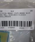 Label on Brass Shim Stock Roll 6 Inch By 100 Inch 0.015 Inch Thick Shop Ready Pro Grade Metal Shims For Auto Repair Fabrication.