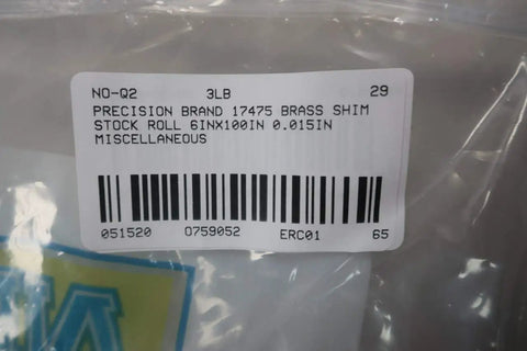 Label on Brass Shim Stock Roll 6 Inch By 100 Inch 0.015 Inch Thick Shop Ready Pro Grade Metal Shims For Auto Repair Fabrication.