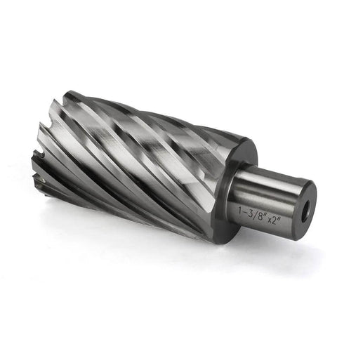 Annular cutter with Weldon shank, 1-3/8 in cutting diameter, 2 in cutting depth, HSS for magnetic drill press