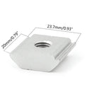 Get 50 Pcs T Nuts For Solar Panel Mounts That Fit Aluminum Rails Securely. Lightweight aluminum T nut with dimensions for solar panel mounting.