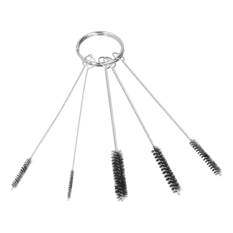 Must Have 5 Piece Tube Brushes Kit Clean Dirty Bottles Straws Mugs And Coffee Machines Fast With Stainless Steel Rod And Nylon Tufted Bristles Fit Small Niche Areas Plus Key Ring Hook Makes It Easy As Pie To Latch On Perfect For Every Home Job. 5-piece tube brush set with stainless steel rod and nylon bristles on key ring