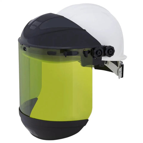 Beefy Full Face Shield Mask With Hard Hat Arc Flash Rated Protective Gear For Work And Grinding ANSI Z87 1 Safety Shield
