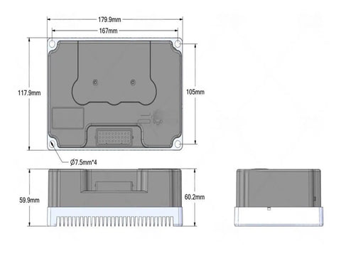 Turbocharge Your Custom Ride With This FarDriver BLDC Motor Controller Handling 48V To 72V DC detailed dimensions view.
