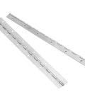 Heavy Duty 8 Pack 12 Inch Continuous Piano Hinges Crafted From 304 Stainless Steel With Nickel Coating For Cabinets Boats And Toolboxes, shown side view.