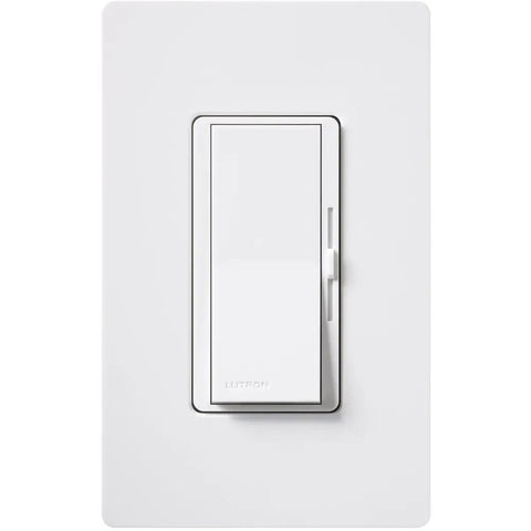 Diva 1000 Watt Single Pole Dimmer With Quiet Paddle Slider Locator Light For Easy Off Position Find No Brainer Glow Indicator White Finish