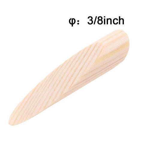 Close-up of a 3/8 inch diameter solid pine pocket hole plug from the 100 Pack Solid PinePocket Hole Plugs For Pocket Hole Jig And Woodworking Projects