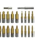 Ultimate 22 Piece Damaged Screw Removal Kit For Stripped Bolts And Nuts With Hex Shank Drill Bits To Easily Extract Jammed Hardware Without Hassle, 22-piece steel bit set