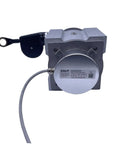 Draw Wire Length Encoder With Included Encoder, 4-20mA Output, 0-10000mm Range, Rugged Aluminum Casing, Flexible Stainless Steel Rope, Linear Motion Displacement Sensor For High Precision Position Sensing, 6mm Servo Flange Compatible, front view