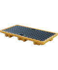 Stackable Industrial Drum Spill Pallet With Drain For Garage And Workshop Use Heavy Duty Steel Containment Tray Bright Yellow