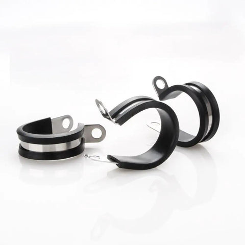 Twenty Pack Five Sixteenth Inch Stainless Steel Cable Clamp With Rubber Cushioned Insulation Durable Metal Clamp For Tube Pipe Or Wire Cord Installation Waterproof Rust Resistant Anti Corrosion And Flexible Use For Automotive Home Or Other Projects