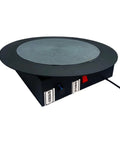 High Efficiency Electric Strapping Machine With Rotary Turntable For Carton Sealing And Tape Winding, shown with a spinning platform.