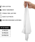 Lint Free Cleaning Rags 24 Pack 100 Percent Cotton Cloths Soft Tee Shirt Material Highly Absorbent And Durable Pro Grade 17x17 inches
