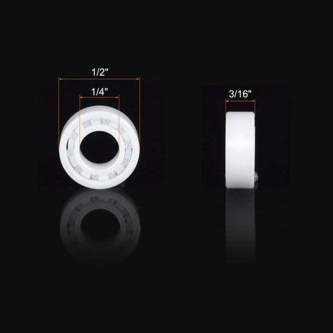 uxcell R188 full ceramic bearing, zirconia deep-groove miniature ball bearing, 1/4 in bore, 1/2 in OD, 3/16 in wide