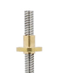 Heavy Duty Lead Screw Set for 3D Printers and CNC Machines, Stainless Steel Rod with Brass Nut, T12 Style, close-up view