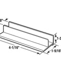 Diagram of M 6221 Sliding Shower Door Bottom Guide For Tub Enclosures, Five Eighths Inch Channel, with dimensions shown.