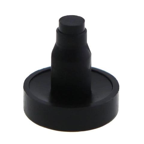 16 Piece Heavy Duty Nylon Floor Protectors For Patio Swivel Chairs And Home Office Desks Beat The Scratches Smooth Glide Anti Skid Bumper Pads Exact Quarter Inch Mount Black viewed from the front, showcasing black nylon material.