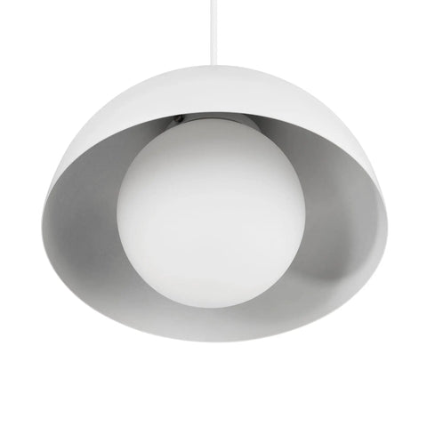 Matte White Plug In Pendant Light With White Glass Shade 15 Foot Cord Easy To Install For Bedroom Living Room Kitchen Island Sleek Modern Glam Vibe Ambience Durable And Safe Home Lighting Solution Bulb Not Included
