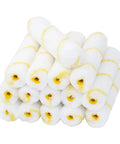 Fifteen Pack Six Inch Mini Roller Covers With Dralon Woven White Velvet Fabric One Half Inch Nap For Pro Grade Finishes Detail Work And Quick Touch Ups