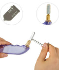 Professional Pistol Grip Oil Feed Glass Cutter With Tungsten Carbide Wheel stained glass cutting tool in hand, adjustable wheel size visible.