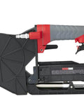 Heavy Hitter Pneumatic Cap Stapler Featuring A Rock Solid Three Eighths Inch Crown And Eighteen Gauge Design With Top Load Magazine for efficient roofing.