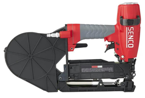 Heavy Hitter Pneumatic Cap Stapler Featuring A Rock Solid Three Eighths Inch Crown And Eighteen Gauge Design With Top Load Magazine for efficient roofing.
