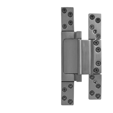 Heavy Duty Stainless Steel Hidden Hinges For Wood Doors Invisible Seamless Door Hardware Rustproof Light Gray Finish smooth view with screws