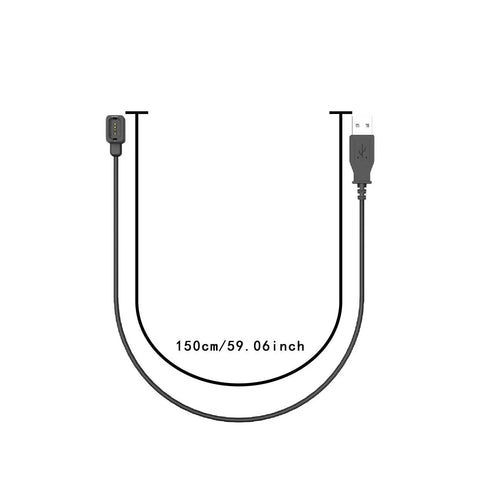 Di2 12 Speed USB Charging Cable for Electronic Shifting Systems, 150cm PVC and metal build, displayed with dimensions