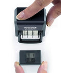 Bulletproof Self Inking Date Stamp Featuring Precise Day And Full Word Month Configuration, user changing ink cartridge.
