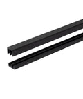One Eighth Inch Panel Sliding Door Track System, 48 Inch Black Plastic Upper And Lower Track Set, USA Made, for Glass or Wood Panels