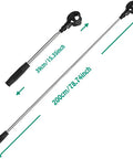 Stainless Telescopic Golf Ball Retriever With Ball Release, 200cm extendable, rustproof steel, shown compact and fully extended.
