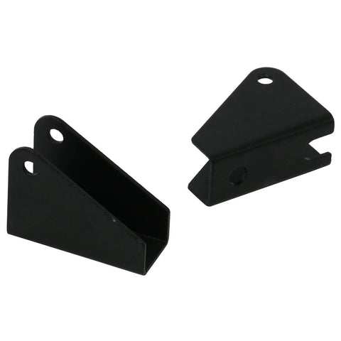 Two black heavy-duty steel mounting brackets for linear actuators, shown from different angles (2 pcs)