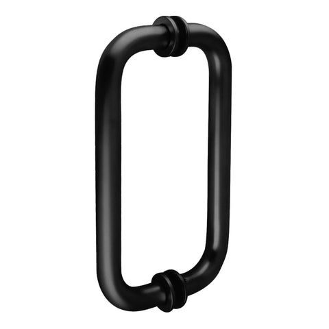 Oil Rubbed Bronze Tubular Back-To-Back Pull Handle With Metal Washers For Glass Doors, 8 In Center-To-Center, Heavy 3/4 In Diameter