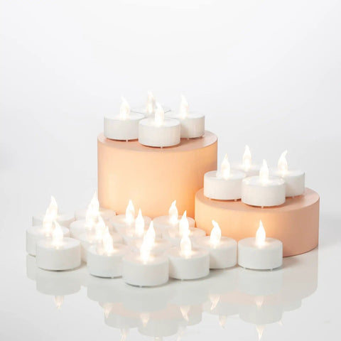LED Tea Lights 24 Pack Battery Operated Flameless Candles With Realistic Flicker And Dope Long Battery Life For A Cozy Warm Vibe Decor